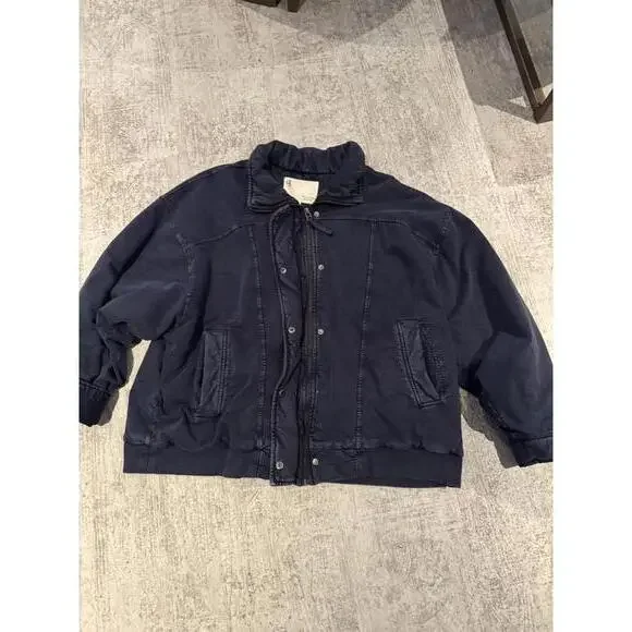 NWOT Pilcro Women's Utility Jacket Washed Navy Size XL - Picture 2 of 5
